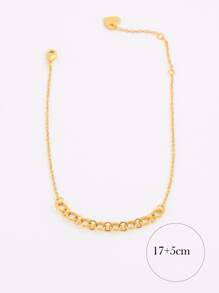 Circle Decor Bracelet - Yellow Gold - View 4