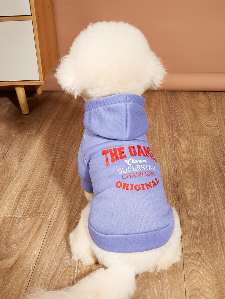 Tím Tươi Lá thư In Áo nỉ - Màu tím - Xem 1