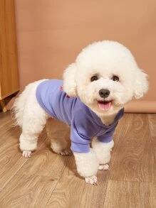 Tím Tươi Lá thư In Áo nỉ - Màu tím - Xem 4