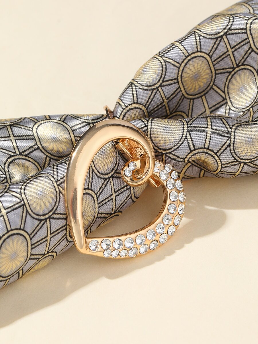 1 Nữ Kim Cương Giả Trang Trí Trái Tim Thiết Kế Tinh Tế Khóa Khăn Cho Trang Trí Hàng Ngày - Vàng - Xem 1