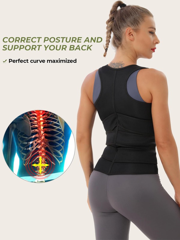 Synthetic Rubber Hookandloop Fastener & Zip Corset Shapewear SHEIN UK