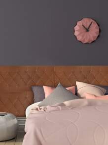 1 件 3D 超厚软泡沫塑料墙贴，简约纯色设计，适用于床头、房间和客厅装饰，易于粘贴，自由组合，非常适合房间装修 - 棕色 - 查看 2