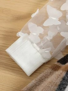 小女童蝴蝶貼花小高領T恤和格紋腰帶半身裙 - 彩色 - 查看 5