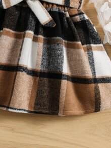 小女童蝴蝶貼花小高領T恤和格紋腰帶半身裙 - 彩色 - 查看 6