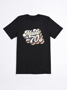 SHEIN LUNE Plus Slogan Graphic Tee, Made In The 70's, Women Summer Top