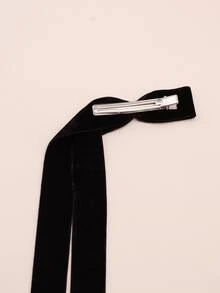 1pc French Style Long Ribbon & Pearl Decor Hair Clip, Elegant & Vintage Headwear For Women, Suitable For Any Occasion