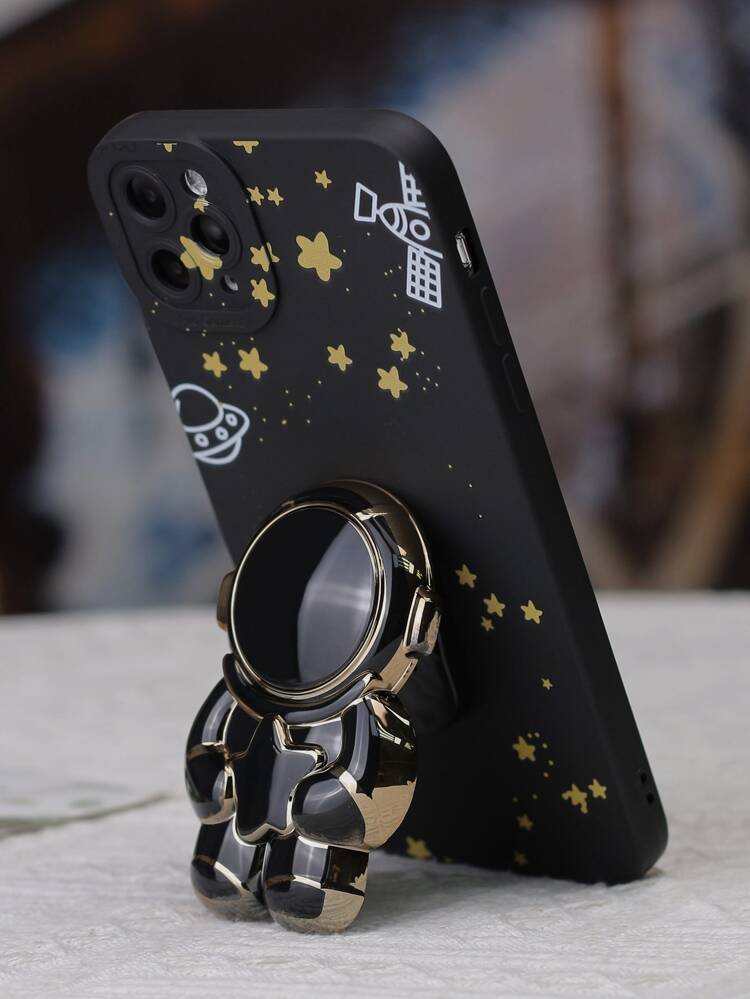 Star Pattern Phone Case With Stand-Out Phone Grip
