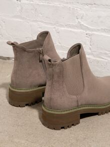 Low Block Heel Chelsea Boots - Mocha Brown - View 4