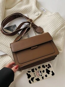 極簡風格斜挎包 - 咖啡棕 - 查看 7