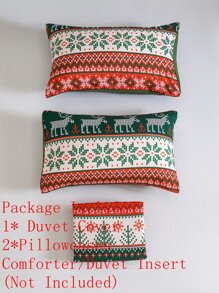 聖誕麋鹿圖案被套套裝不附帶內芯 - 彩色 - 查看 7