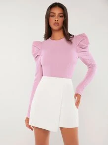 SHEIN Tall 素色裹身裙 - 白色 - 查看 3