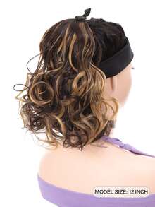 Natural Curly Synthetic Ponytail Hair Extension - Multicolor - View 2