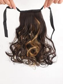 Natural Curly Synthetic Ponytail Hair Extension - Multicolor - View 5