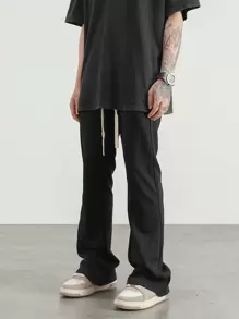 Claim Dot Áo dáng rộng cho nam Dây rút màu trơn Quần bó sát eo Bùng màu đen trơn Đi chơi thường ngày Quà tặng bạn trai - màu đen - Xem 4