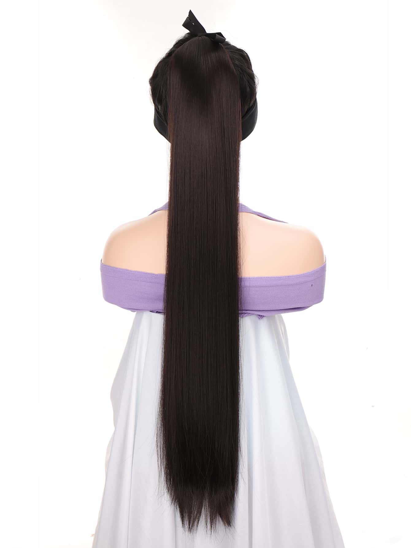 Long Straight Ponytail Hair Extension - Brown - View 1