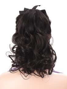 Curly Ponytail Synthetic Hair Extension - Black - View 1