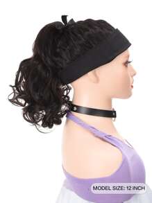Curly Ponytail Synthetic Hair Extension - Black - View 2