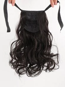 Curly Ponytail Synthetic Hair Extension - Black - View 4