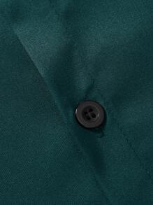 Manfinity Mode Men Button Front Solid Shirt - Dark Green - View 5
