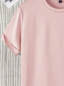 Manfinity Homme 男士鴨子刺繡T恤 - 淺粉色 - 查看 3