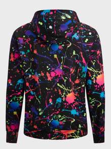 GENTILAND 男士反光圖案印花抽繩連帽衫 - 彩色 - 查看 2