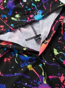 GENTILAND 男士反光圖案印花抽繩連帽衫 - 彩色 - 查看 4