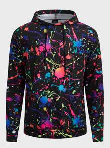 GENTILAND 男士反光圖案印花抽繩連帽衫 - 彩色 - 查看 5