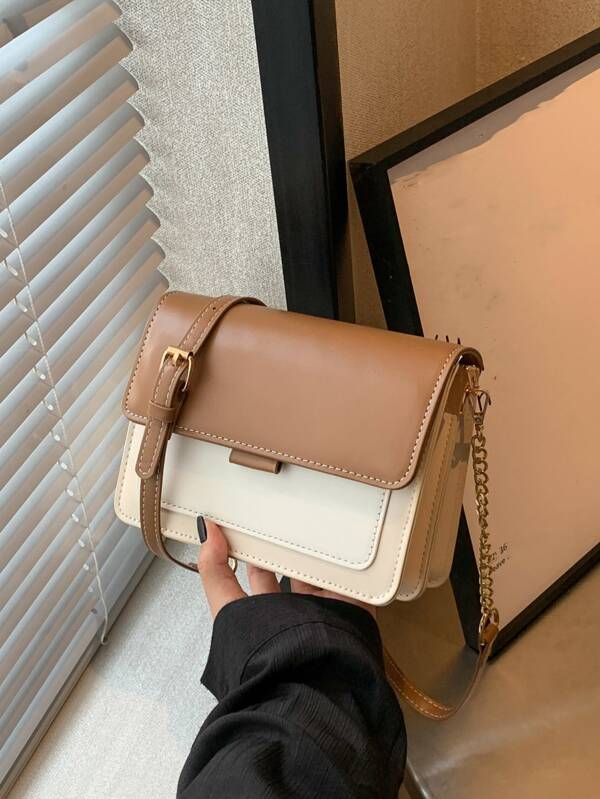 Lightweight,Business Casual Mini Color Block Flap Square Bag For Teen Girls Women College Students,Rookies & White-collar Workers Perfect for Office,College,Work ,Business,Commute,Outdoors, Travel, Outings