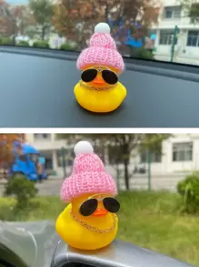 1pc Duck Design Car Ornament, Rubber Duck