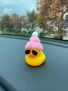 1pc Duck Design Car Ornament, Rubber Duck