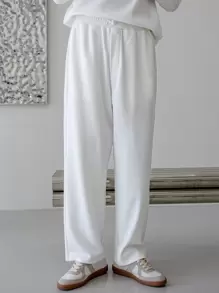 Manfinity VCAY Hombres Pantalones rectos unicolor - Blanco - Ver 1