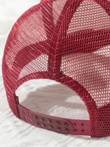 男士標語圖案網眼棒球帽