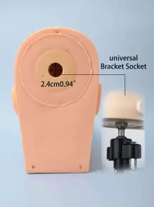 1pc Closed Eyes Microblading Eyebrow Embroidery Eyelash Extension Silicone Practice Head Model - Apricot - View 4