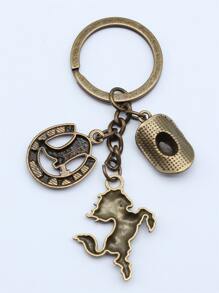Street Horse & Cowboy Hat Charm Keychain Car Accessories Bag Charm Backpack For School Cute Goth Y2k - Bronze - View 5