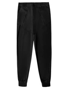 Manfinity Homme Quần Nam Túi màu trơn Giải trí - màu đen - Xem 4