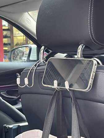 2入組水鑽裝飾汽車座椅背鉤