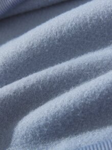 Manfinity Men 1 PC Letter Graphic Drawstring Thermal Lined Hoodie - Dusty Blue - View 4