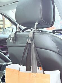 2入組水鑽裝飾汽車座椅背鉤 - 銀色 - 查看 5