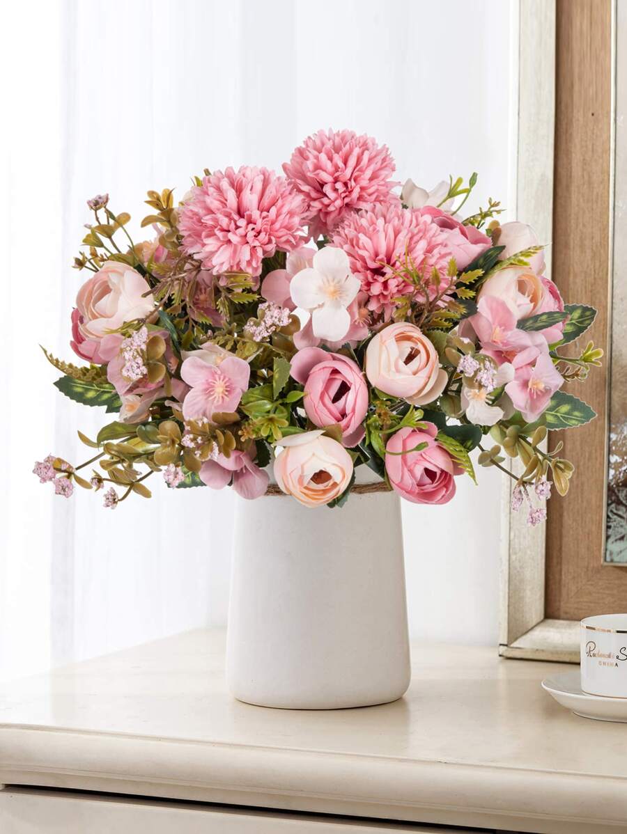 1/3 件人造花丝绸茶玫瑰花束菊花塑料植物新娘花束情人节假植物婚礼装饰 DIY 花环材料，新娘手捧花装饰配件，婚车装饰，门楣拱门装饰，家居，餐厅，卧室，花瓶装饰，生日派对装饰材料新年礼物，情人节，礼物，秋季装饰，秋季 - 彩色 - 查看 1