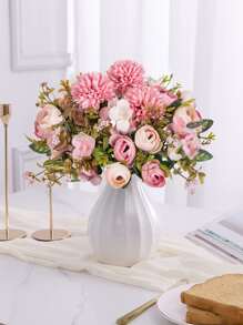 1/3 件人造花丝绸茶玫瑰花束菊花塑料植物新娘花束情人节假植物婚礼装饰 DIY 花环材料，新娘手捧花装饰配件，婚车装饰，门楣拱门装饰，家居，餐厅，卧室，花瓶装饰，生日派对装饰材料新年礼物，情人节，礼物，秋季装饰，秋季 - 彩色 - 查看 2