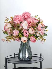 1/3 件人造花丝绸茶玫瑰花束菊花塑料植物新娘花束情人节假植物婚礼装饰 DIY 花环材料，新娘手捧花装饰配件，婚车装饰，门楣拱门装饰，家居，餐厅，卧室，花瓶装饰，生日派对装饰材料新年礼物，情人节，礼物，秋季装饰，秋季 - 彩色 - 查看 4