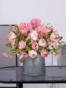 1/3 件人造花丝绸茶玫瑰花束菊花塑料植物新娘花束情人节假植物婚礼装饰 DIY 花环材料，新娘手捧花装饰配件，婚车装饰，门楣拱门装饰，家居，餐厅，卧室，花瓶装饰，生日派对装饰材料新年礼物，情人节，礼物，秋季装饰，秋季 - 彩色 - 查看 5