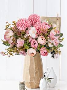 1/3 件人造花丝绸茶玫瑰花束菊花塑料植物新娘花束情人节假植物婚礼装饰 DIY 花环材料，新娘手捧花装饰配件，婚车装饰，门楣拱门装饰，家居，餐厅，卧室，花瓶装饰，生日派对装饰材料新年礼物，情人节，礼物，秋季装饰，秋季 - 彩色 - 查看 6