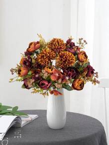 1PC Hoa Nhân Tạo Trà Lụa Hoa Hồng Bó Hoa Cúc Nhựa Cây Bó Hoa Cô Dâu Ngày Lễ Tình Nhân Cây Giả Trang Trí Đám Cưới Chất Liệu Vòng Hoa Tự Làm, Cô Dâu Cầm Hoa Cổ Tay Phụ Kiện Trang Trí, Trang Trí Xe Cưới, Trang Trí Vòm Có Vải Lanh, Nhà, Phòng Ăn, Phòng Ngủ, Trang Trí Bình Hoa, Trang Trí Tiệc Sinh Nhật Vật liệu Quà tặng Tết - Nhiều màu - Xem 2