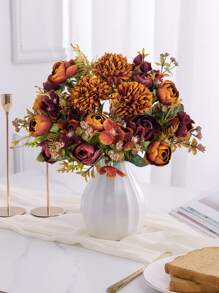 1PC Hoa Nhân Tạo Trà Lụa Hoa Hồng Bó Hoa Cúc Nhựa Cây Bó Hoa Cô Dâu Ngày Lễ Tình Nhân Cây Giả Trang Trí Đám Cưới Chất Liệu Vòng Hoa Tự Làm, Cô Dâu Cầm Hoa Cổ Tay Phụ Kiện Trang Trí, Trang Trí Xe Cưới, Trang Trí Vòm Có Vải Lanh, Nhà, Phòng Ăn, Phòng Ngủ, Trang Trí Bình Hoa, Trang Trí Tiệc Sinh Nhật Vật liệu Quà tặng Tết - Nhiều màu - Xem 4