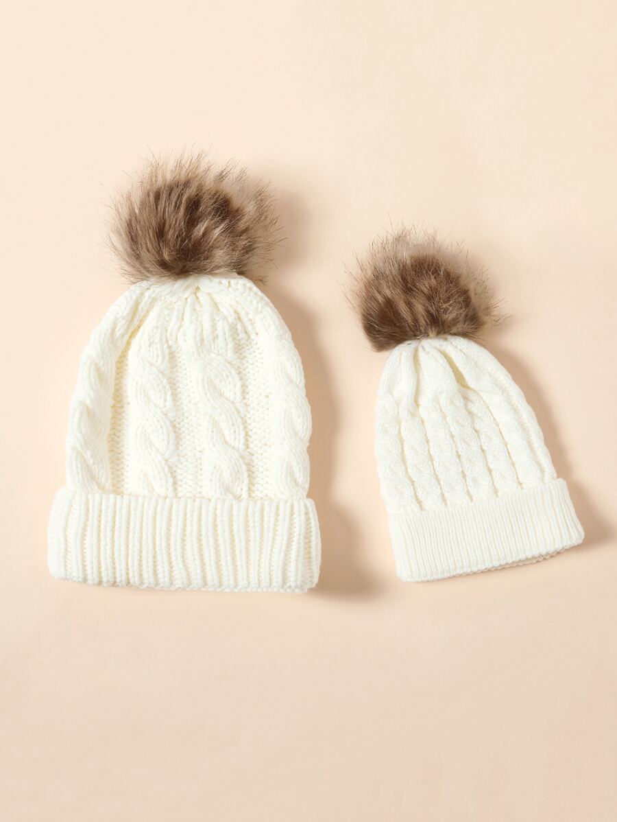 2入組極簡風格嬰兒帽套裝