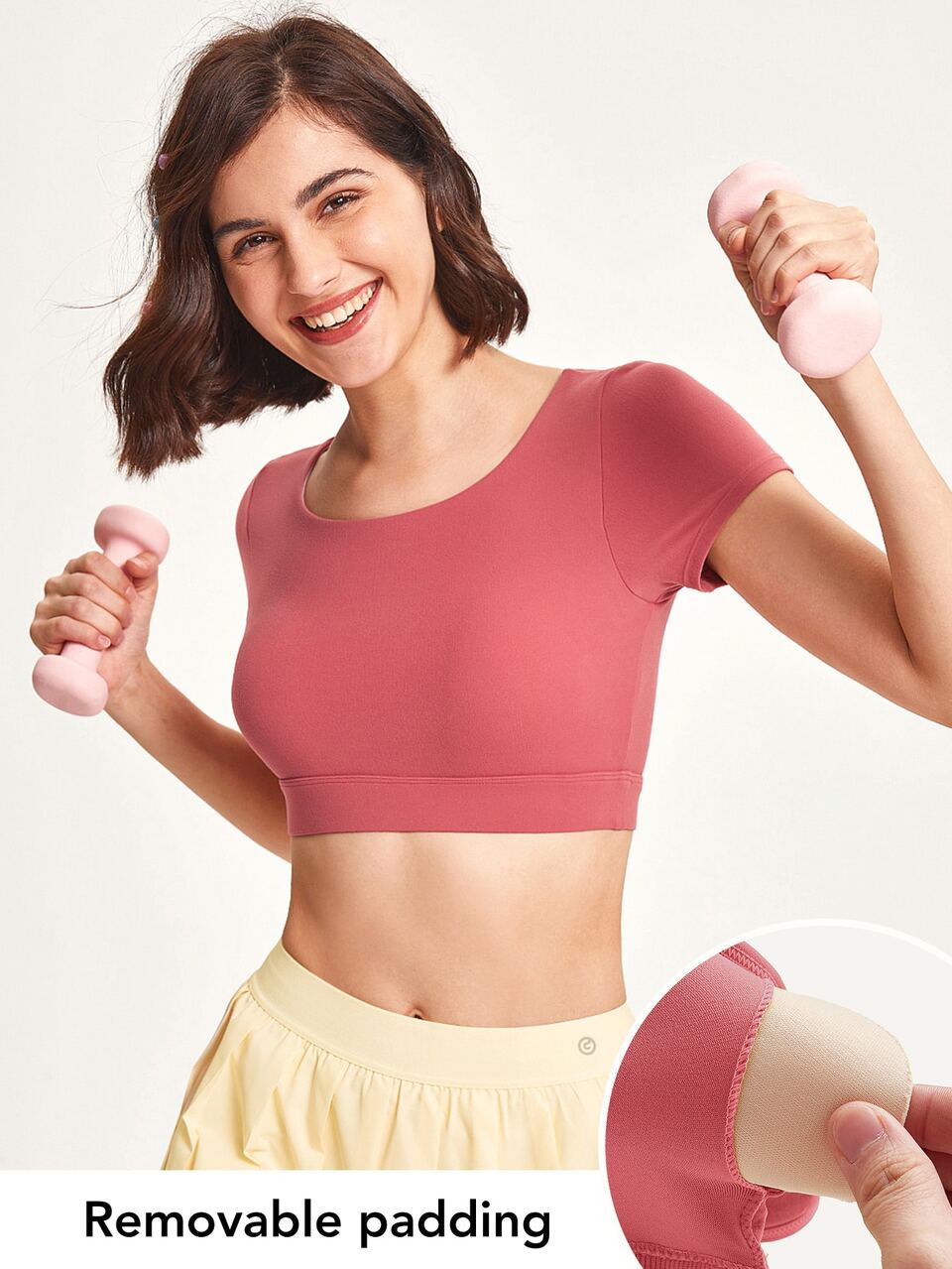 FeatherFit™ Cropped Cross Back Tee