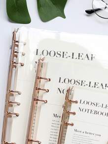 1pc Vintage Style Pvc A5 Loose-Leaf Horizontal Line Notebook For Students And Office Use Back To School