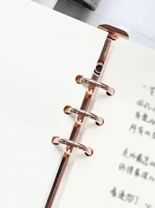 1pc Vintage Style Pvc A5 Loose-Leaf Horizontal Line Notebook For Students And Office Use Back To School