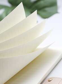 1pc Vintage Style Pvc A5 Loose-Leaf Horizontal Line Notebook For Students And Office Use Back To School